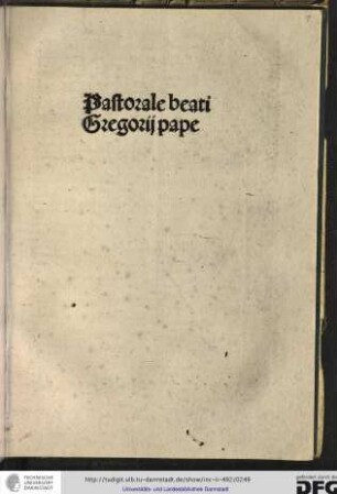 Pastorale beati Gregorii pape.