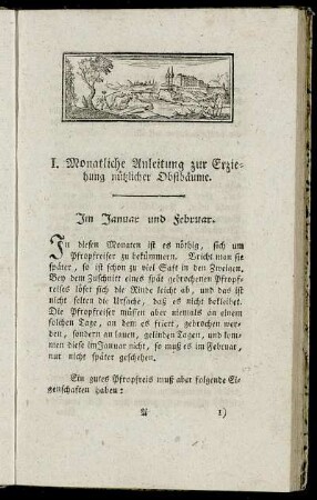 I. Monatliche Anleitung zur Erziehung nützlicher Obstbäume.