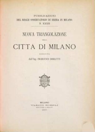 Pubblicazioni del Reale Osservatorio Astronomico di Brera in Milano, XXXII