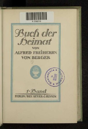 Bd. 1: Buch der Heimat