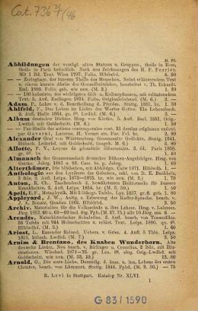 Verzeichnis des antiquarischen Bücherlagers von R. Levi, Stuttgart : [Antiquariats-Katalog], 46