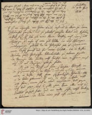 Korrespondenz Friedrich Wilhelm Umbreit / Carl Ullmann: Brief von Friedrich Wilhelm Carl Umbreit an Carl Ullmann