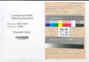 Entnazifizierung Heinz Bramhoff , geb. 10.11.1903 (Maurer)
