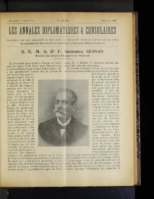 Les Annales Diplomatiques & Consulaires 10e Année - Tome VIII No 123-124 5-20 Avril 1909