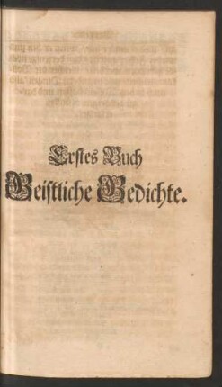 Erstes Buch Geistliche Gedichte.