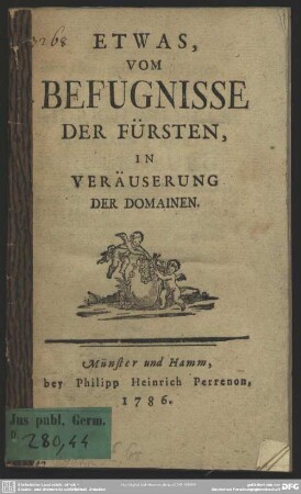 Etwas Vom Befugnisse Der Fürsten, In Veräuserung Der Domainen