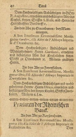 Prælaten der Rheinischen Banck