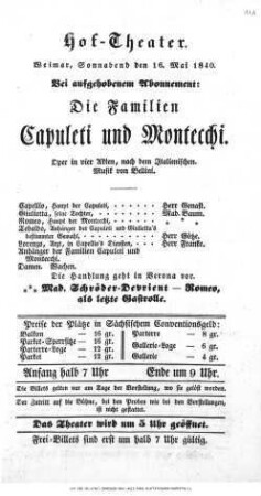 Die Familien Capuleti und Montecchi