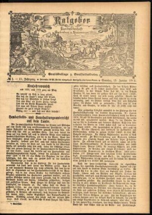Ausgabe vom Sonntag, den 15. Januar 1905.
