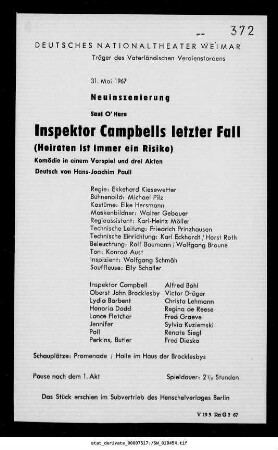 Inspektor Campbells letzter Fall (Heiraten ist immer ein Risiko)