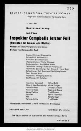 Inspektor Campbells letzter Fall (Heiraten ist immer ein Risiko)