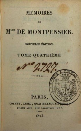 Mémoires De Mlle De Montpensier. 4