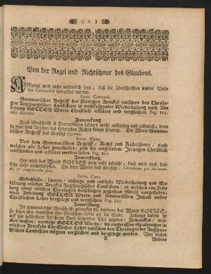 Von der Regel und Richtschnur des Glaubens