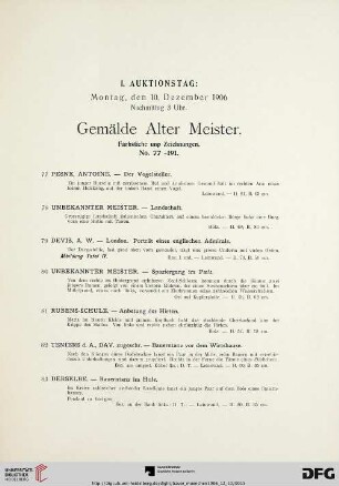 Vormittag 10 Uhr. Gemälde Moderner Meister (Nr. 1-76)