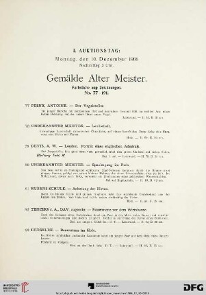 Vormittag 10 Uhr. Gemälde Moderner Meister (Nr. 1-76)