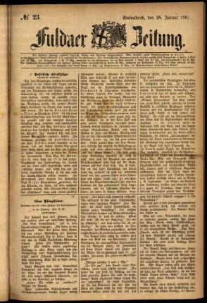 Ausgabe vom Samstag, den 28. Januar 1882.