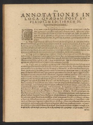 Annotationes In Loco Quaedam Post Superiorem Editionem Diligentius examinata.