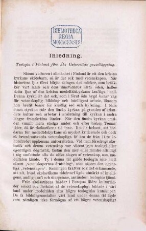 Teologins historia vid Åbo Universitet, 1 = 23