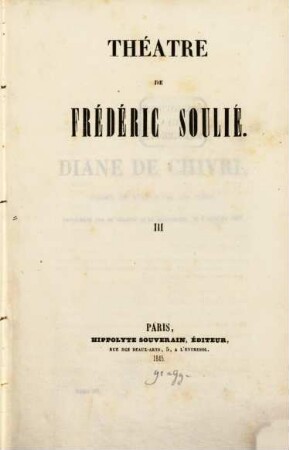 Théatre de Frédéric Soulié, 3