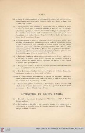 Antiquités et Objets Variés (Nr. 523 - 548)