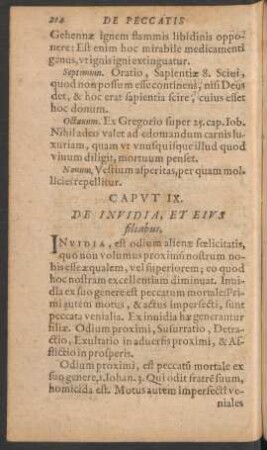 Caput IX. De Invidia, Et Eius filiabus,