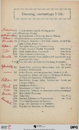 Dienstag, nachmittags 3 Uhr (Nr. 190 - 357)