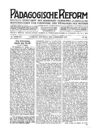 Die Erziehung durch den Beruf : (Schluß folgt)