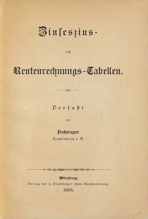 Zinseszins- und Rentenrechnungs-Tabellen