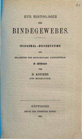 Zur Histologie des Bindegewebes