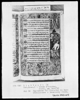 Lateinisches Stundenbuch (Livre d'heures) — Beweinung Abels, Folio 96recto