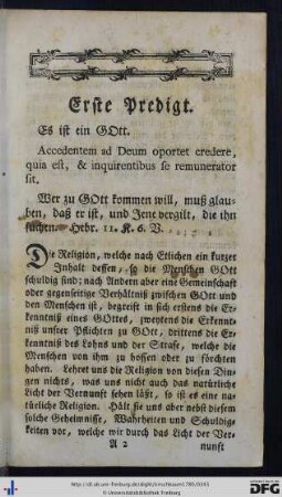 Erste Predigt.