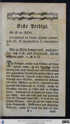 Erste Predigt.