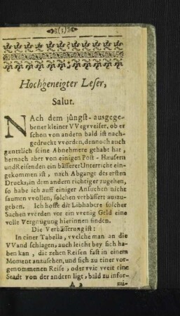 Hochgeneigter Leser, Salut.