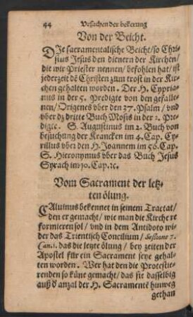 Vom Sacrament der letzten ölung.