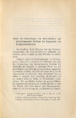 Einwirkung von Butyraldehyd auf bernsteinsaures Natrium bei Gegenwart von Essigsäure-Anhydrid ...