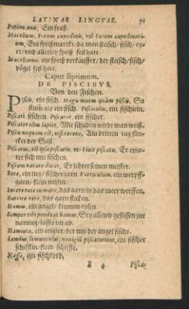 Caput septimum. De Piscibus.