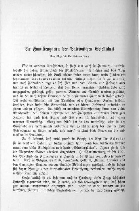 Die Familiengärten der Patriotischen Gesellschaft