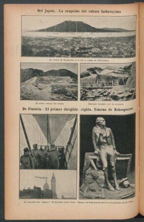 De Francia : El primer dirigible rígido. Estatua de Robespierre.