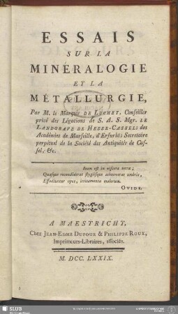 Essais Sur La Minéralogie Et La Métallurgie