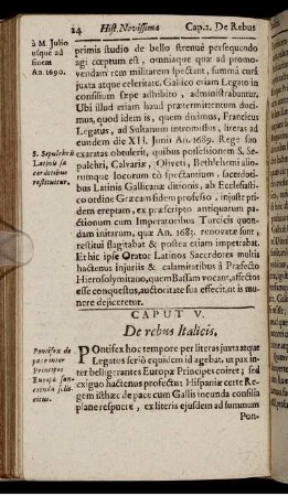 Caput V. De rebus Italicis