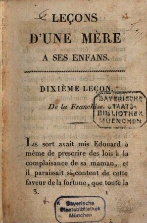 Leçons d'une mère à ses enfants : (Jeune mère institutrice.), 3