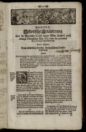Das I. Capitel. Vom Ursprung des Erz-Herzoglichen Hauses Oesterreich.