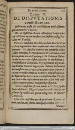 Caput V. De Disputationis conflictu muto