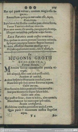Ex Hogonis Grotii Epigrammatis