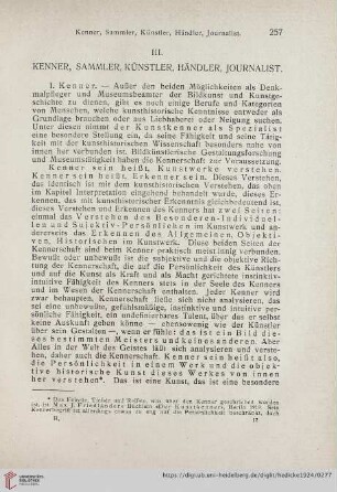 III. Kenner, Sammler, Künstler, Händler, Journalist