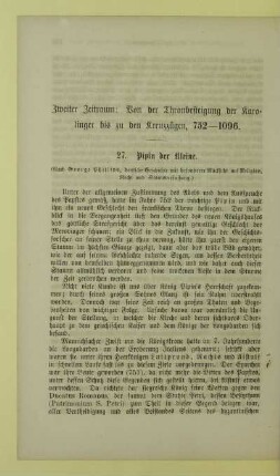 Zweiter Zeitraum: Von der Thronbesteigung der Karolinger bis zu den Kreuzzügen, 752-1096
