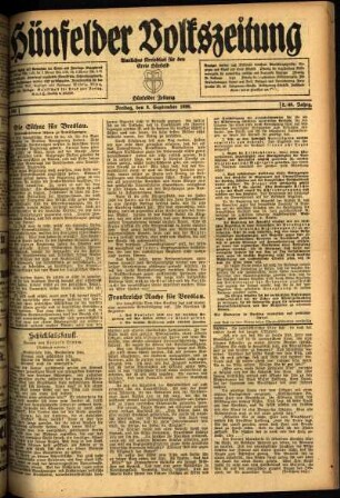Ausgabe vom Freitag, den 03. September 1920.