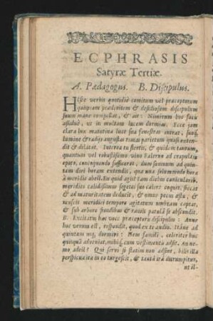Ecphrasis Satyrae Tertiae.