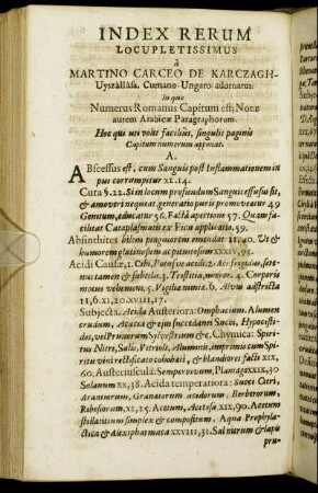 Index Rerum Locupletissimus [...]