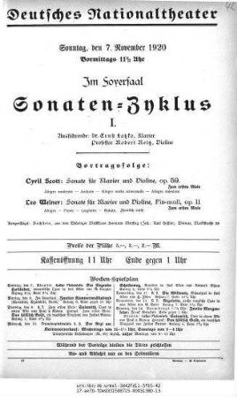 Sonaten-Zyklus I.